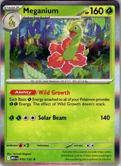 Pokemon TCG Meganium 10/132 Mega Evolutions Holo Rare - Image 1