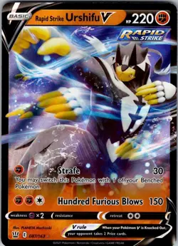 Holo Rapid Strike Urshifu V 087/163 Ultra Rare Battle Styles Pokemon TCG - Image 1