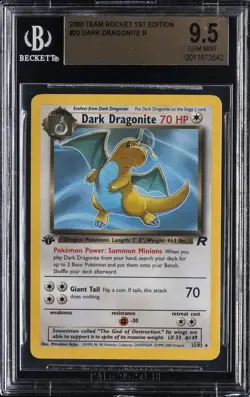 2000 POKEMON ROCKET 1ST ED #22 DARK DRAGONITE BGS 9.5 - Image 1