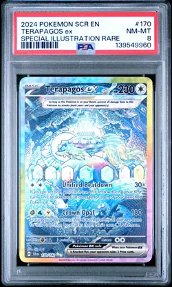 Terapagos EX 170/142 Special Illustration Rare Pokemon PSA 8 *960 - Image 1