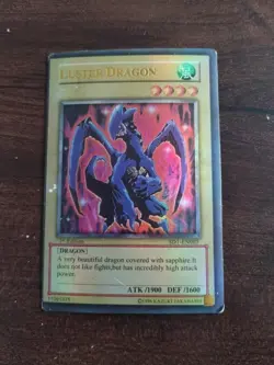 Yu-Gi-Oh! Luster Dragon SD1-EN003 Common 1st Edition Fake!!!! Damaged - Image 1