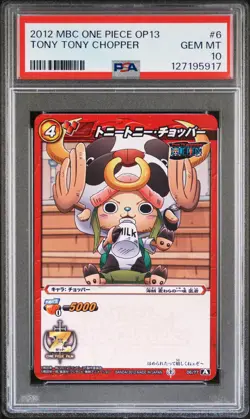 2012 MIRACLE BATTLE CARDDASS ONE PIECE OP13 #6 TONY TONY CHOPPER PSA 10 - Image 1