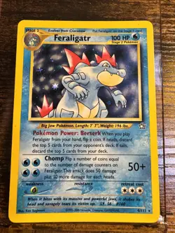 Pokemon TCG Feraligatr 4/111 Neo Genesis Holo: LP. Free Shipping! - Image 1