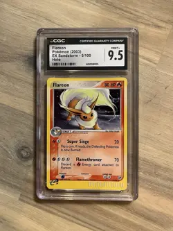 Flareon Holo CGC 9.5 Pokemon 2003 EX Sandstorm eReader #5 Swirl Low POP 10! - Image 3