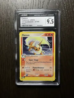 Flareon Holo CGC 9.5 Pokemon 2003 EX Sandstorm eReader #5 Swirl Low POP 10! - Image 4