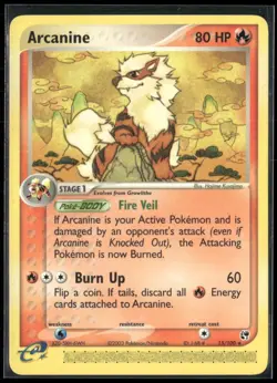 Arcanine 15/100 EX Sandstorm Rare Pokemon English Card (MP) - Image 1