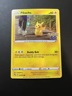 Pikachu Promo Cosmo Holo 027/078 Pokemon Go Pokemon TCG Card Mint - Image 1