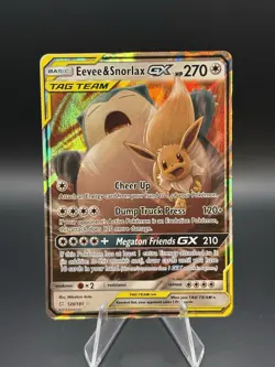 Pokemon TCG Eevee Snorlax GX Holo Card 120/181 Team Up tag team Near Mint - Image 1