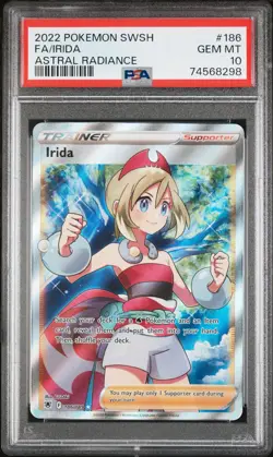 Pokemon Card | PSA 10 Irida Full Art Trainer 186/189 SWSH Astral Radiance - Image 1