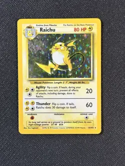 NM Raichu 14/102 Base Set Holo Rare Pokemon Card - Image 1