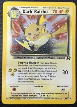 Dark Raichu 83/82 Team Rocket Holo Rare Pokemon Card LP - Image 1