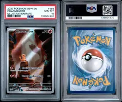 Pokemon 151 Charmander Illustration Rare Card PSA 10 168/165 - Image 3