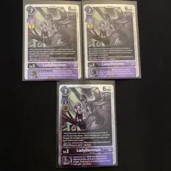 3x LadyDevimon Rare Dimensional Phase BT11-083 R Digimon Card Game - Image 1