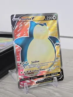 Pokemon Card TCG Snorlax V Full Art 197/202 Holo Sword & Shield Base Set Holo NM - Image 1