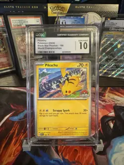 CGC 10 Gem Mint Pikachu 190 Black Star Promo Pokemon World Championships 2024 - Image 1