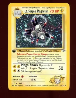 2000 Pokemon Gym Heroes 1st Edition #8/132 Lt. Surge's Magneton Holo - Image 1