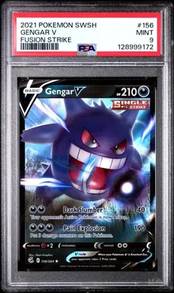 2021 POKEMON SWORD & SHIELD FUSION STRIKE #156 GENGAR V PSA 9 - Image 1