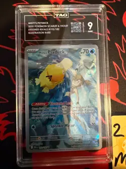 2025 POKEMON DESTINED RIVALS ILLUSTRATION RARE #193 MISTY'S PSYDUCK TAG MINT 9 - Image 2
