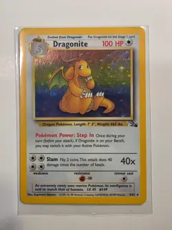 Pokemon TCG Dragonite Fossil 4/62 Holo 1999-2000 Wizards Base Set - Image 1