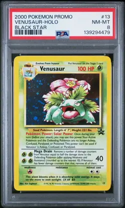 VENUSAUR Black Star Promo Holo #13 PSA 8 Vintage Pokemon [Nostalgium] - Image 1