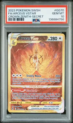 2023 POKEMON SWORD & SHIELD CROWN ZENITH SECRET FULL ART/ARCEUS VSTAR PSA 10 - Image 1
