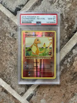 Charmander Reverse Holo 9/108 XY Evolutions 2016 Pokemon Card PSA GEM MINT 10 - Image 1