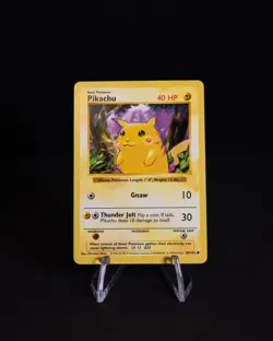 Pokemon TCG Pikachu 58/102 Base Set Shadowless Red Cheeks Vintage LP/NM - Image 1