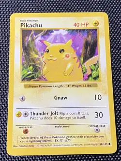 ⚡ Pokemon TCG Pikachu Red Cheeks 58/102 Shadowless Base Set 1999 ⚡ - Image 1