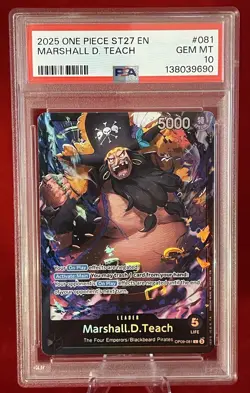 OP09-081 Marshall.D.Teach : Leader English One Piece TCG Card : ST27 - Image 1