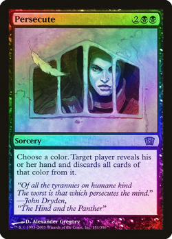 Foil Persecute - 8th Edition MTG Uncommon Black Enchantment NM - Image 1