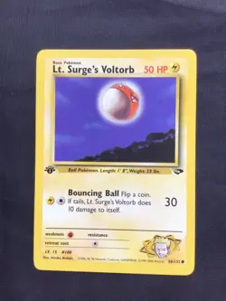 Pokemon Cards: Gym Challenge 1st Edition Common: Lt. Surge's Voltorb 86/132 - Image 1