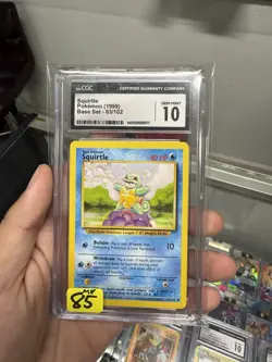 Pokemon TCG Squirtle Card 63/102 Base Set CGC 10 Gem Mint - Image 1