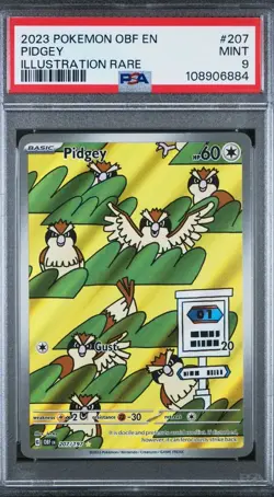 PSA 9 2023 POKEMON OBF EN-OBSIDIAN FLAMES | ILLUSTRATION RARE PIDGEY 207 - Image 3