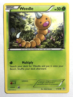 Weedle 1/160 XY Primal Clash Pokemon Regular Common NEAR MINT NM - Image 1