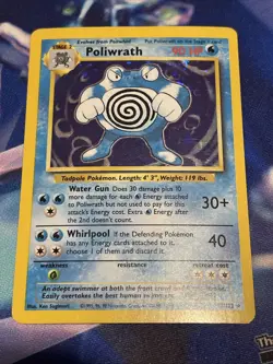 Poliwrath 13/102 Base Set Holo Rare Pokemon Card LP - Image 2