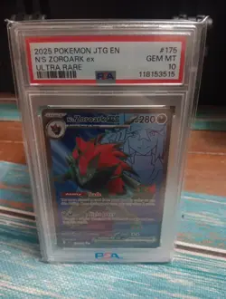 2025 POKEMON JTG EN-JOURNEY TOGETHER ULTRA RARE #175 N'S ZOROARK EX PSA 10 - Image 1