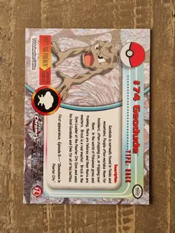 Geodude Topps Chrome Pokemon TV Animation Edition #74 2000 NM - Image 3