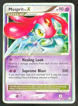 2008 Pokemon Diamond & Pearl Legends Awakened #143/146 Mesprit LV.X Holo - Image 1