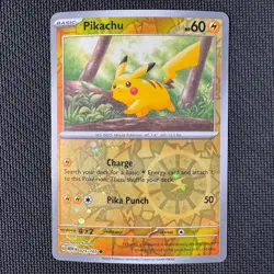 PIKACHU 025/165 COMMON 151 POKEMON COSMOS REVERSE HOLO NM 2 - Image 1