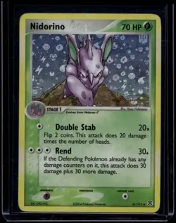 Pokemon TCG Nidorino 41/112 FireRed & LeafGreen Reverse Holo DMG - Image 1