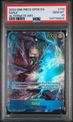2024 ONE PIECE WINGS OF THE CAPTAIN #OP06-119 SANJI ALTERNATE ART PSA 10 - Image 1