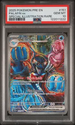 PSA 10 Palafin ex 151/131 Prismatic Evolutions Special Illustration Rare Pokemon - Image 1