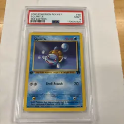 2000 SQUIRTLE 68/82 Pokemon Team Rocket 1st Edition, PSA 9 MINT - Image 1