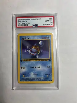 2000 Pokemon Team Rocket 1st Edition Squirtle #68 PSA 10 Gem Mint Fresh Grade - Image 1