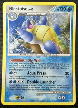 Blastoise 2/127 Platinum Holo Rare Pokemon Card LP - Image 1