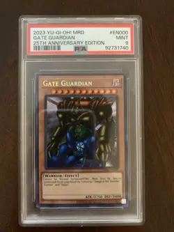 PSA 9- Yu-Gi-Oh Card 25th Anniversary - MRD-EN000 - GATE GUARDIAN - Image 1