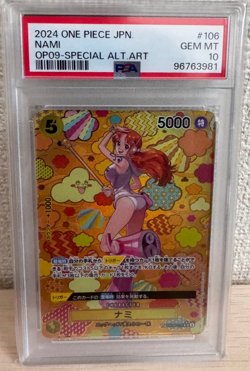 PSA 10 Nami SR-SPC OP08-106 Emperors in the New World ONE PIECE Card Japanese 10 - Image 1