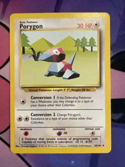 PORYGON - 39/102 - Base Set - Pokemon Card - LP - Image 2