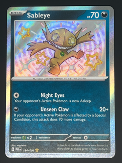 Sableye 184/091 Paldean Fates Shiny Holo Rare Pokemon Card NM - Image 1