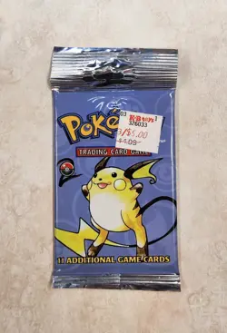 1999 WOTC Pokemon Booster Pack Base Set 2 Raichu Artwork Factory Sealed! - Image 1